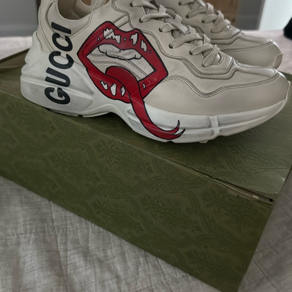 Gucci Cream and Red Athletic Shoes